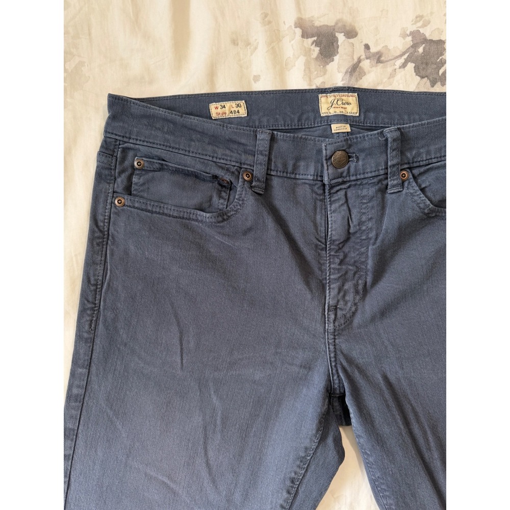 J.Crew 484 Slim Fit Jeans Mens 34x30 Charcoal Blue Re-Imagined Stretch Denim